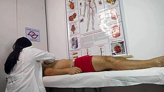 nurse handles her first patient with a massive raging erection deep inside