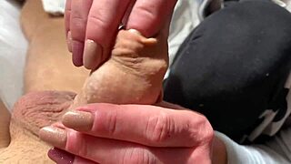 i tease his foreskin play it hard then handjob with messy post cum licks