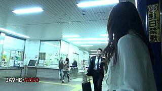 Japanese mistress in office forces her lover into a deep blowjob.