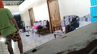 Stepmom chilling on sofa, then stepson pounds her like a total whore, right?