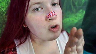 Damn, watch this chubby redhead shemale twerk her fat ass on dildo for close-up anal fuck!