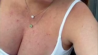 Whoa, busty pregnant blonde barbara's downblouse shows off those giant tits perfectly!