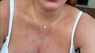 Whoa, busty pregnant blonde barbara's downblouse shows off those giant tits perfectly!