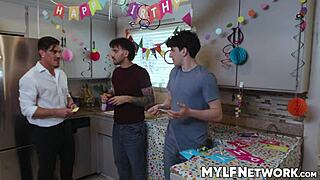 Liv's Stepsons Nade Nick Tony Bet and Pound Her Birthday Wet Dream