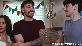 Liv's Stepsons Nade Nick Tony Bet and Pound Her Birthday Wet Dream