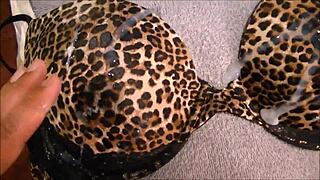 guy jerks huge load all over 36d bra print in hot cumshot session