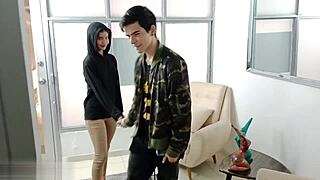 horny latina sis gets creampied doggystyle by hermanastro after deepthroat lesson