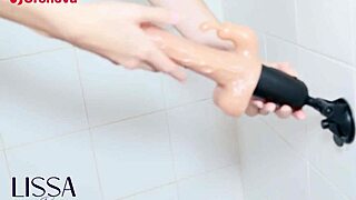 Damn this skinny amateur plays with sex toy on her wet pussy close-up