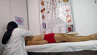 nurse handles her first patient with a massive raging erection deep inside