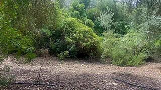 stepbrother excursion turns into outdoor deepthroat blowjob on mountain with cum in mouth finish