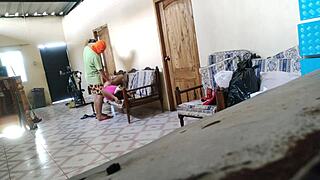 Stepmom chilling on sofa, then stepson pounds her like a total whore, right?