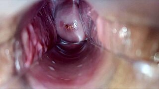 speculum spreads vagina for closeup pulsating orgasm contractions inside