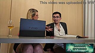 mama studio banging hard under the office desk 😈💦🔥