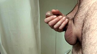 Close-Up Big Cock Solo Masturbation Before Bath