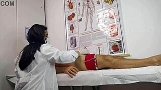 nurse handles her first patient with a massive raging erection deep inside