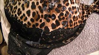 guy jerks huge load all over 36d bra print in hot cumshot session