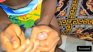 sleeping ebony's curvy handjob grips your cock teasingly tight?