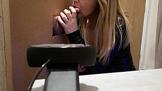 Bettie Hayward milf deepthroats big cock gloryhole cum in mouth natural tits episode 33 special