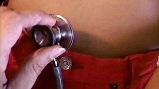 Doctor checks milf's full bush in steamy hospital roleplay