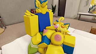 furry couple explores anal in modern roblox house