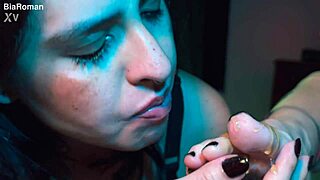 craving to lick her sexy brunette redhead honey feet barefoot toes lesbian bisexual femdom choking deepthroat group