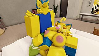 furry couple explores anal in modern roblox house