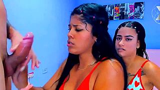 how sloppy can this submissive latina get deepthroating stepbrother's monster cock?