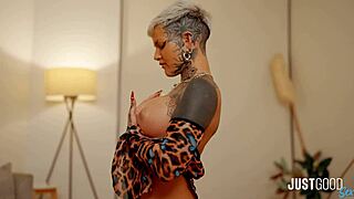 Stefani Marz skips tattoos for fresh dick pounding in rough cowgirl bliss