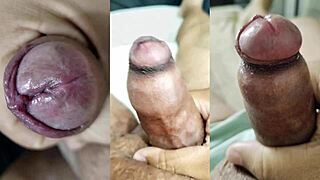 Watch my small foreskin dick cumshots and jerkoffs while my young girlfriend masturbates her tasty pussy and tits part 18