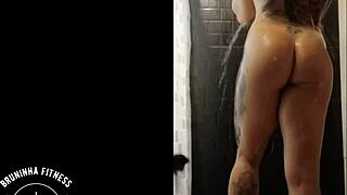 redhead bombshell shaves her pussy smooth in steamy shower full routine