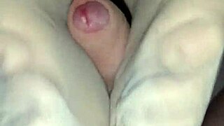 wanna see homemade nylon footjob ending in hot cumshot?