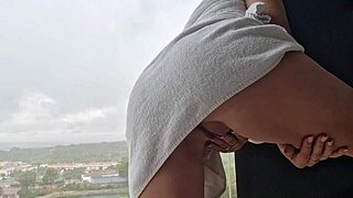 damn after that steamy shower i'm fingering myself crazy to a massive orgasm right by the window 😩💦🌧️