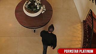 Brunette Havana Ginger straps on and pounds Chad Diamond's ass