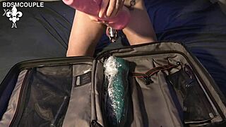 Slut Whore Ass Fisted Deep with Huge Dildo Toy by Mistress Adelina Noir in BDSM Cage