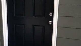 blonde asian stepsis drops to knees for public sloppy deepthroat blowjob