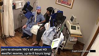 eliza sheilds spreads her curly asian pussy in latex gloves backstage