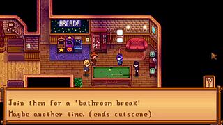 abigail sneaks off for a quick saloon bathroom break in xtardew valley girls mod