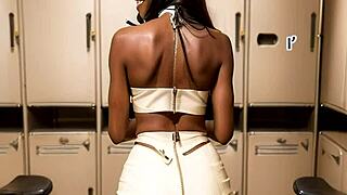 hidden ebony milf in leather uniform rides cock on public train