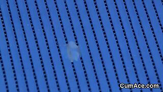 Sexy babe gulps facial cum swapping every sticky load.