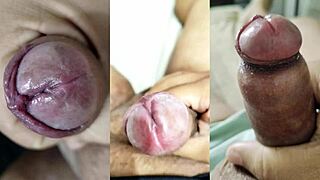 Watch my small foreskin dick cumshots and jerkoffs while my young girlfriend masturbates her tasty pussy and tits part 18