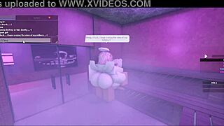 a hot lady with monster cock pounds me deep in the sauna