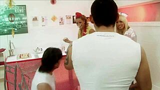 Milf Waitresses Diana Gold Eva Mercedes Take Monster Cocks Foursome! 