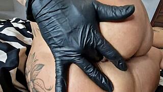 The bitch Danaxmuscles rims deepthroats and squirts on neighbor's big ass clit tattooed body