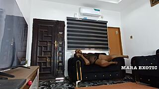 fat ass ebony milf mara exotic takes bbc deep in tight pussy then face cum