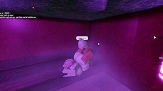 a hot lady with monster cock pounds me deep in the sauna