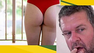 perfect assed college coed hides under desk sucking stepdad's cock as stepmom chats nearby