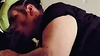 hey stepmom chokes on my monster bbc deepthroating gagging in homemade gumjob session with curvy bimbo lover