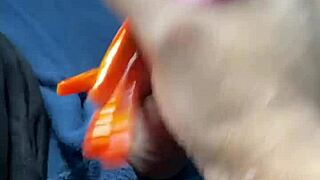 Uber Driver Gets Horny Watching Pierced Nipples Kiss!