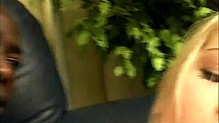 red stockings tease black cock with footjob then wet pussy fuck