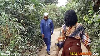 Her black bush hides tight pussy waiting for that rough ebony pounding